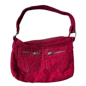 VINTAGE Y2K OLD NAVY PINK CORDUROY MINI HAND BAG / PURSE